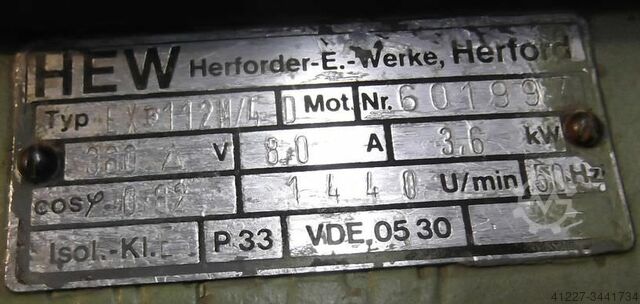Electric motor 3.6 kW 1440 Rpm HEW EXF112M/4