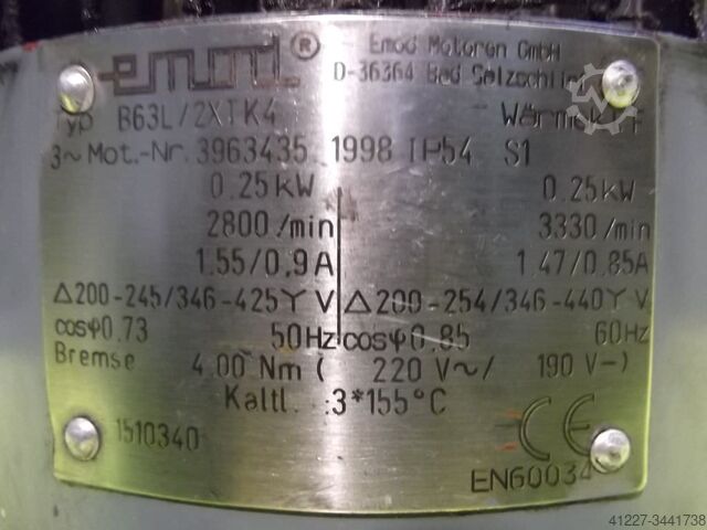 Electric motor 0.25 kW 2800 rpm Emod B63L/2XTK4
