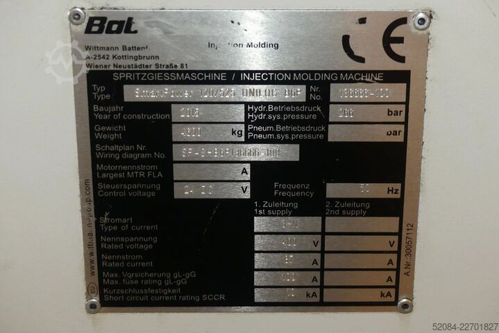 Wittmann Battenfeld - Spritzgießmaschine Wittmann Battenfeld SmartPower 120/525 Unilog B6P