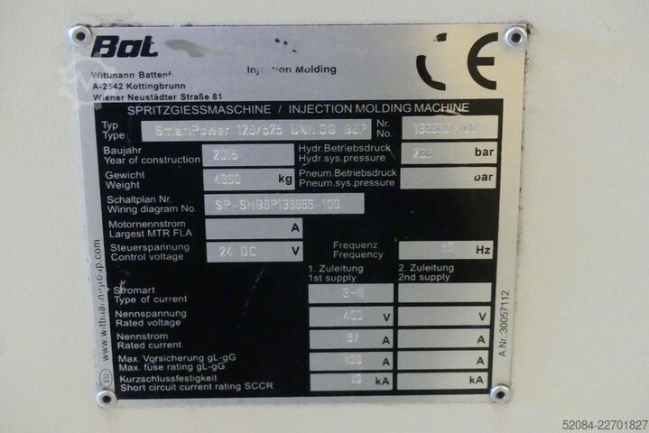 Wittmann Battenfeld - Spritzgießmaschine Wittmann Battenfeld SmartPower 120/525 Unilog B6P