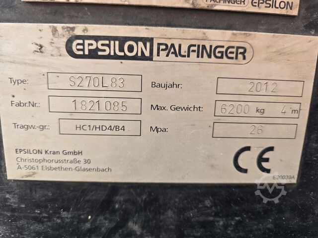 Standard SZM VOLVO FH500 / Holzkran Epsilon S270L / 70000 Kg GG