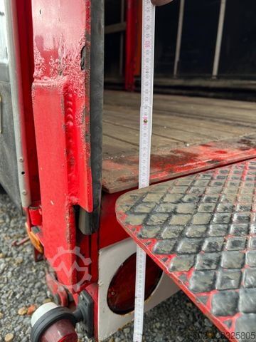 Low loader semitrailer MEUSBURGER 2-Achs-Gabelstaplertransporter Rampe Dhollandia