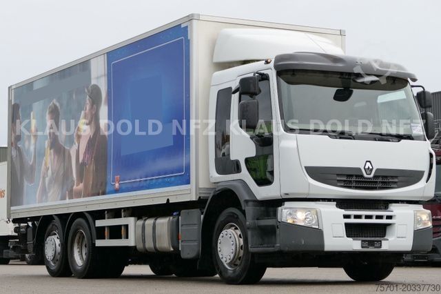 Box truck RENAULT Premium 430 6x2 Koffer Lift-/Lenkachse LBW EU5