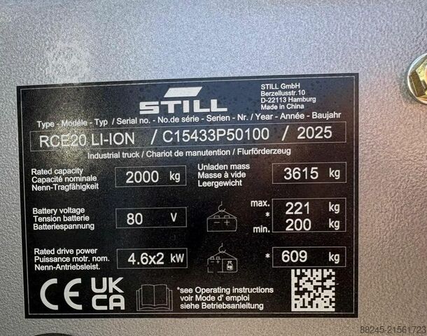 Elektrischer Triplex-Gabelstapler Still RCE 20 ion, VS-22750 STILL RCE 20 ion