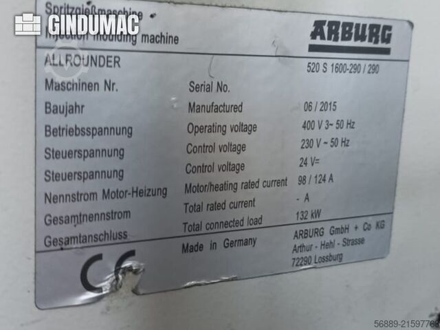 Arburg  Allrounder 520 S 1600-290 / 290 Arburg Allrounder 520 S 1600-290 / 290