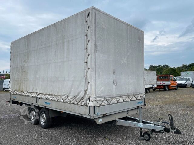 Open trailer with tarp WM MEYER HLC27 Pritsche Plane Tandemanhänger
