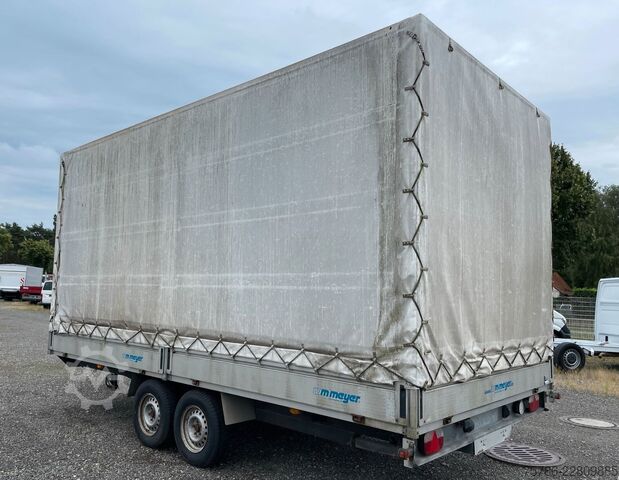 Open trailer with tarp WM MEYER HLC27 Pritsche Plane Tandemanhänger