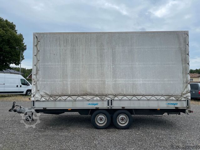 Open trailer with tarp WM MEYER HLC27 Pritsche Plane Tandemanhänger