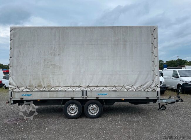 Open trailer with tarp WM MEYER HLC27 Pritsche Plane Tandemanhänger