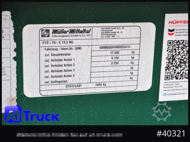 Tieflader Anhänger MUELLER-MITTELTAL ETU-TA 13.5 Tandem, Twistlock, Container