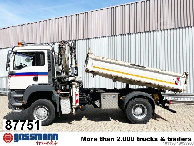 Kipper LKW MAN TGA 18.440 4x4 BB mit Kran Atlas AK 165.2E, Funk