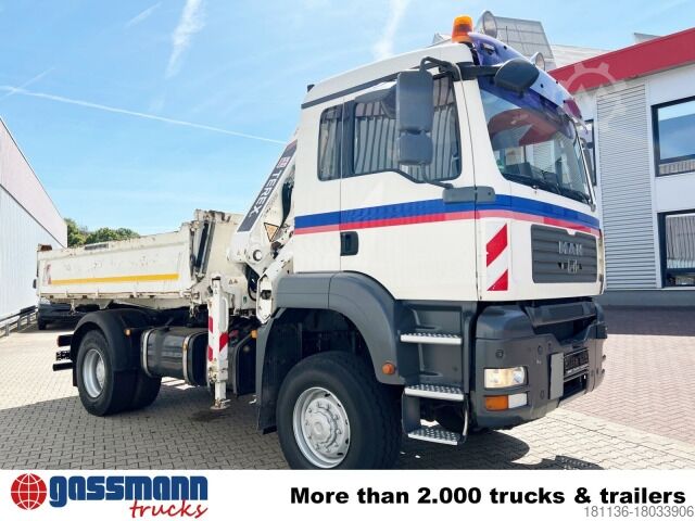 Kipper LKW MAN TGA 18.440 4x4 BB mit Kran Atlas AK 165.2E, Funk