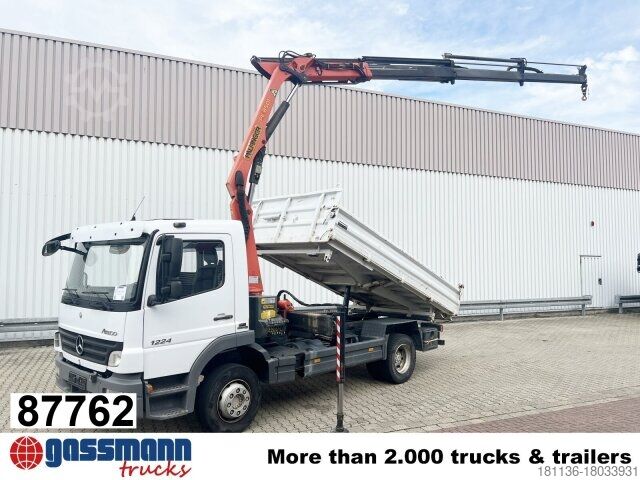 Kipper LKW Mercedes-Benz Atego 1224 KK 4x2, 2x AHK, Kran Palfinger PK8501