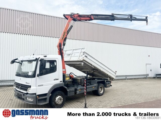 Kipper LKW Mercedes-Benz Atego 1224 KK 4x2, 2x AHK, Kran Palfinger PK8501