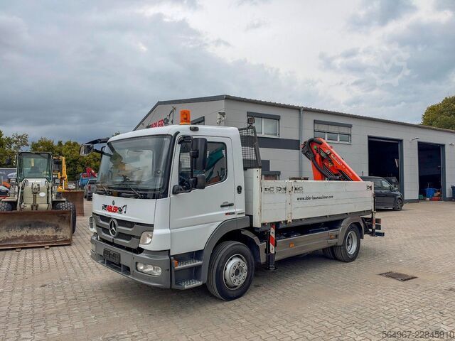 Flatbed truck MERCEDES-BENZ 1224 Atego 4x2 Blatt-Luft Kran