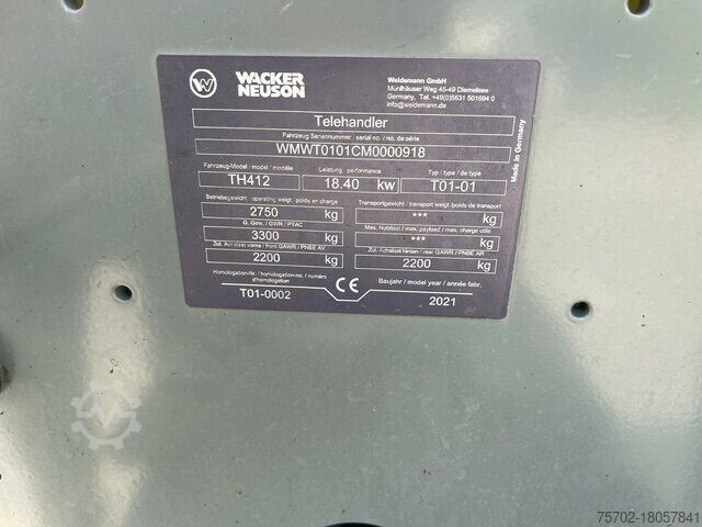Teleskoparmstapler Wacker TH 412 Teleskoplader