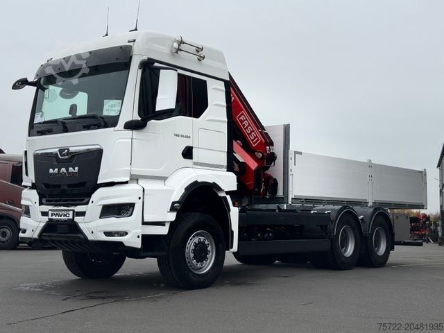 LKW mit Pritsche (offen) MAN TGX 33.520 6x6 BL Pritsche Kran Fassi F235A.2.24