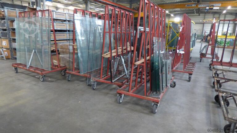Lot of glass pane transport trolleys HEGLA A-ABLAGE