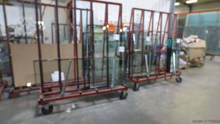 Lot of glass pane transport trolleys HEGLA A-ABLAGE