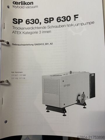Vacuum pump OERLIKON LEYBOLD VACUUM SP 630 F incl. ATEX
