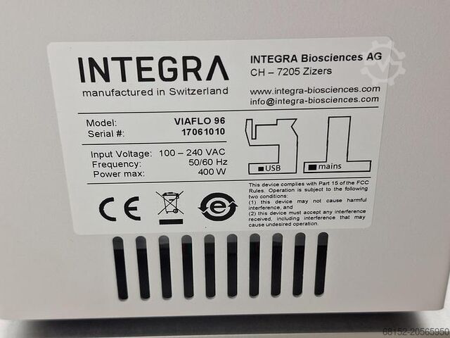 Integra VIAFLO 96 Electronic Pipette Integra Biosciences VIAFLO 96