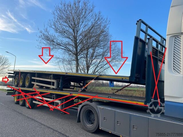 Flatbed Haan OPL45 Heavy Duty / Rungen-Potholes /BPW / 2x Li...