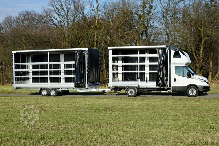 Transporter mit Pritsche & Plane IVECO Daily  Speditionszug mit Anhänger Planenaufbau
