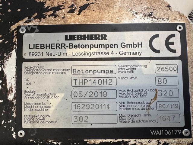 Betonpumpen-LKW SCANIA P410 6x4 Liebherr THP 140 H 24 M4XH Concretepump