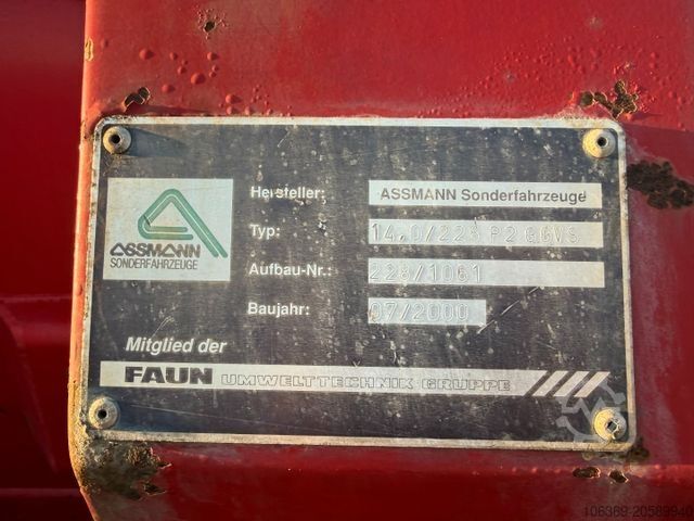 Vacuum tank truck SCANIA 114/380 8x2*6 Assmann 14 m3 Vacuumtruck