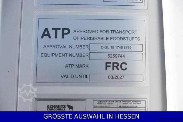 Reefer semitrailer SCHMITZ CARGOBULL Doppelstock Liftachse Palettenkasten ¤559mt