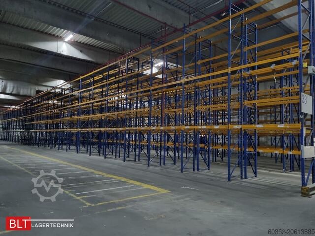 Heavy-duty rack, industrial shelving, high-bay rack Jungheinrich Delta – 101 lfm, Höhe 7,50m Boden + 3 Ebenen | Fachlast 2700 kg