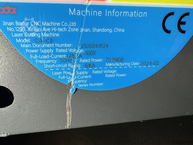 Laser cutting machine BODOR C4 CE 12kW MAX