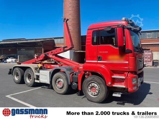 Roll-off tipper truck MAN TGS 35.500 8x4 BB, Pritarder, Meiller RK 30.65