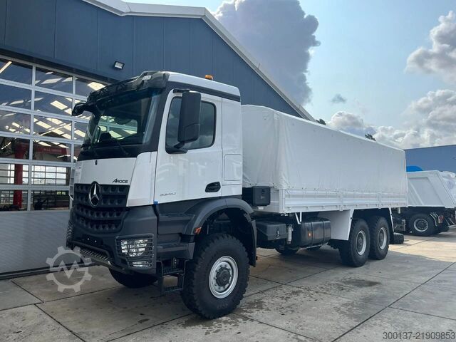 Curtain sided Mercedes-Benz Arocs 3340 A 6x6 Cargo Truck