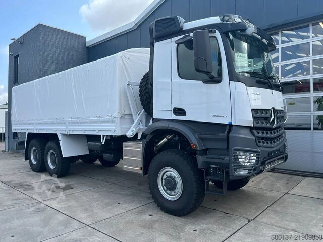 Curtain sided Mercedes-Benz Arocs 3340 A 6x6 Cargo Truck