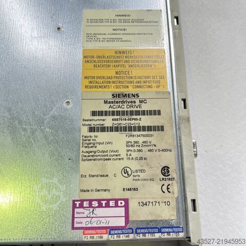 Electronics / Drive technology SIEMENS 6SE7015-0EP50-Z