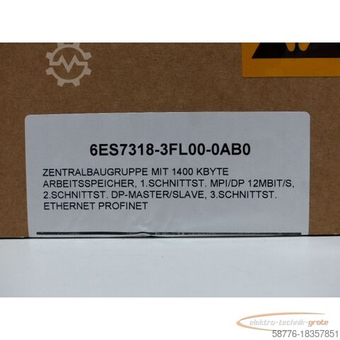 Siemens component Siemens 6ES7318-3FL00-0AB0 SN:SC-W7UG75372008 generalüberholt mit 12 Monaten Gewährleistung!-