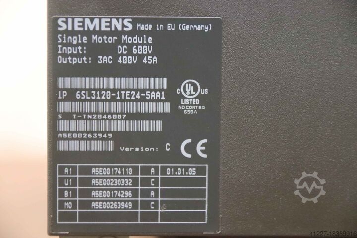 Single Motor Module Siemens 6SL3120-1TE24-5AA1