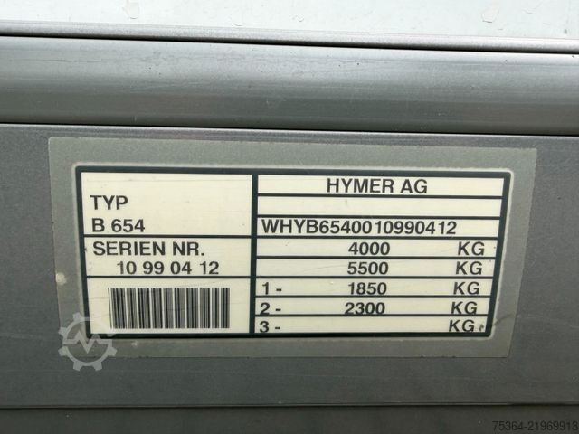 Integrated camper HYMER/ERIBA B654 Vollintegriert Fiat 2.8 Tdi 90 kw KLIMA