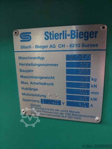Hydraulic CNC horizontal bending machine STIERLI 420 CNC-CE