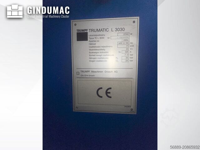 CO2-Laserschneidmaschine TRUMPF TRUMATIC L3030