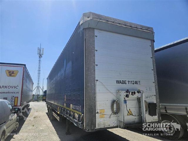 Open semitrailer with tarp Schmitz Cargobull Semitrailer Curtainsider Mega