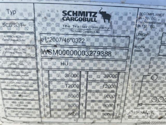 Open semitrailer with tarp Schmitz Cargobull Semitrailer Curtainsider Mega