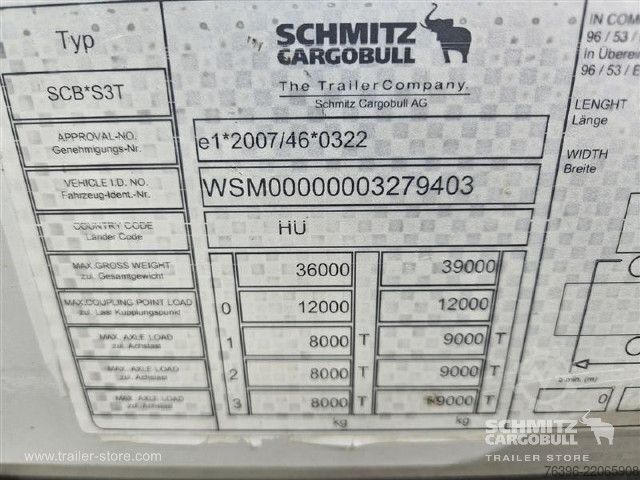 Open semitrailer with tarp Schmitz Cargobull Semitrailer Curtainsider Mega