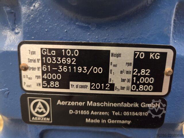 Aerzen blower GMA GLA GM3S Van Aerzen 