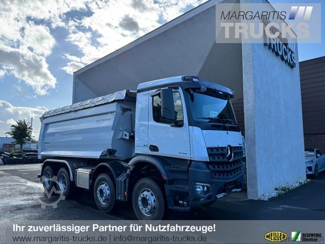 Tipper truck MERCEDES-BENZ 4145K 8x4 E6 GSR/Ret/MeillerP436 18m3 elek Plane