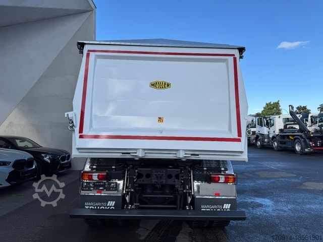 Tipper truck MERCEDES-BENZ 4145K 8x4 E6 GSR/Ret/MeillerP436 18m3 elek Plane
