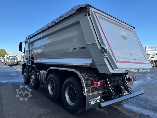 Tipper truck MERCEDES-BENZ 4145K 8x4 E6 GSR/Ret/MeillerP436 18m3 elek Plane