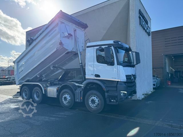 Tipper truck MERCEDES-BENZ 4145K 8x4 E6 GSR/Ret/MeillerP436 18m3 elek Plane