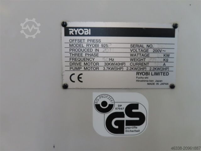 Offset printing press Ryobi 925P